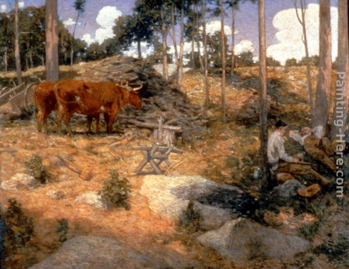 Noonday Rest in New England painting - Julian Alden Weir Noonday Rest in New England art painting